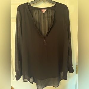 Candies Black Sheer Blouse Size Large